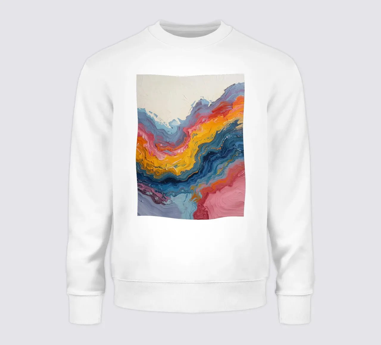 Pittura astratta ad impasto con bande colorate testurizzate felpa da DesignDoodle
