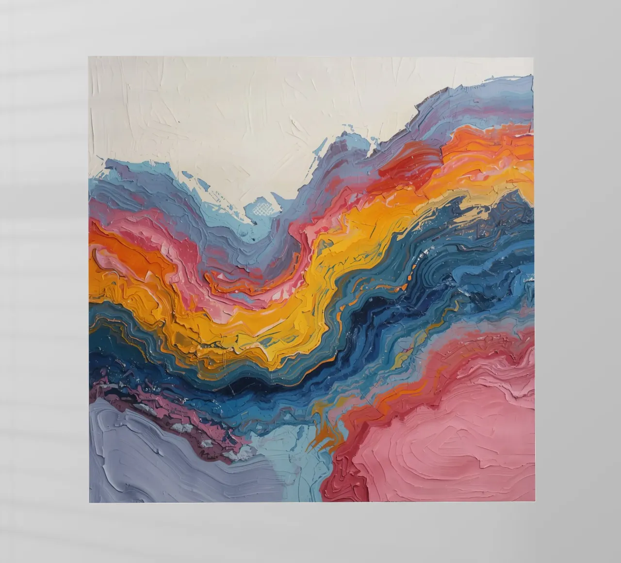 Pittura astratta ad impasto con bande colorate testurizzate pellicola backlit da DesignDoodle