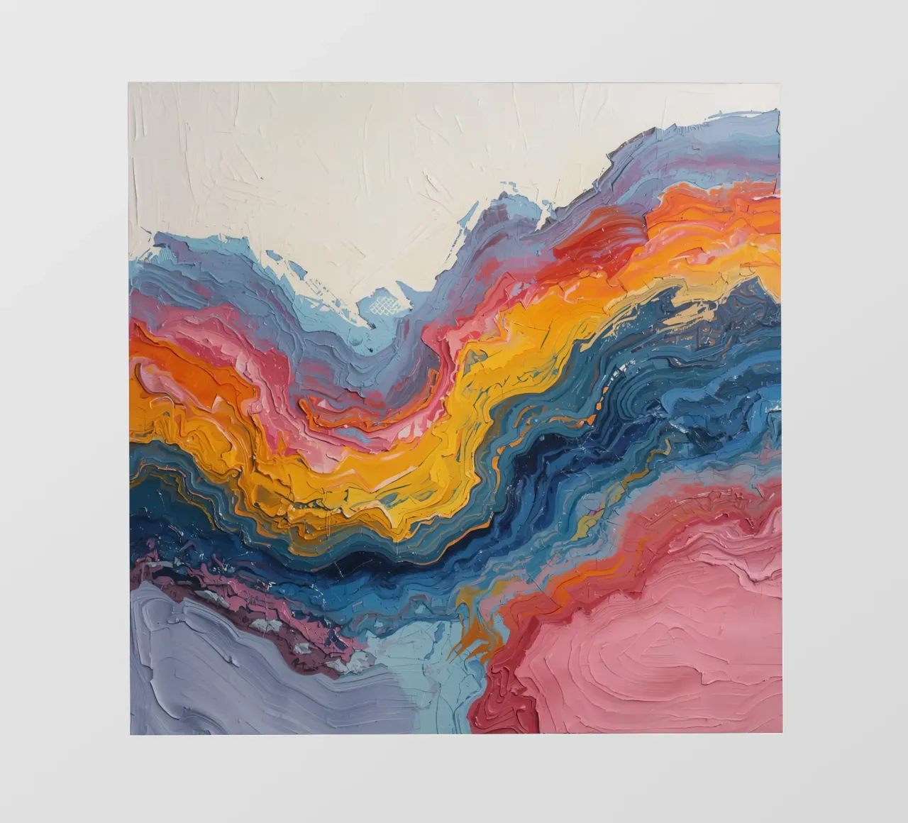 Pittura astratta ad impasto con bande colorate testurizzate pellicola backlit da DesignDoodle
