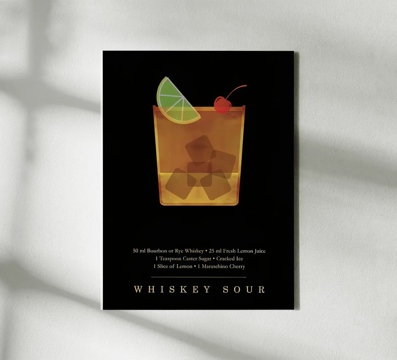 Cocktail Whiskey Sour tela con Cornice a cassetta da Stacey Stubbs