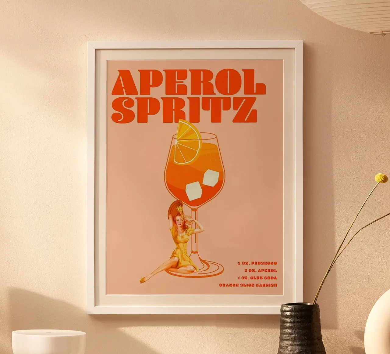 Il cocktail Aperol Spritz poster con telaio in alluminio da Stacey Stubbs