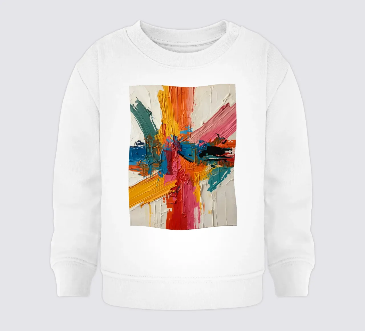 Pittura astratta con pennellate colorate che si intersecano felpa neonato da DesignDoodle