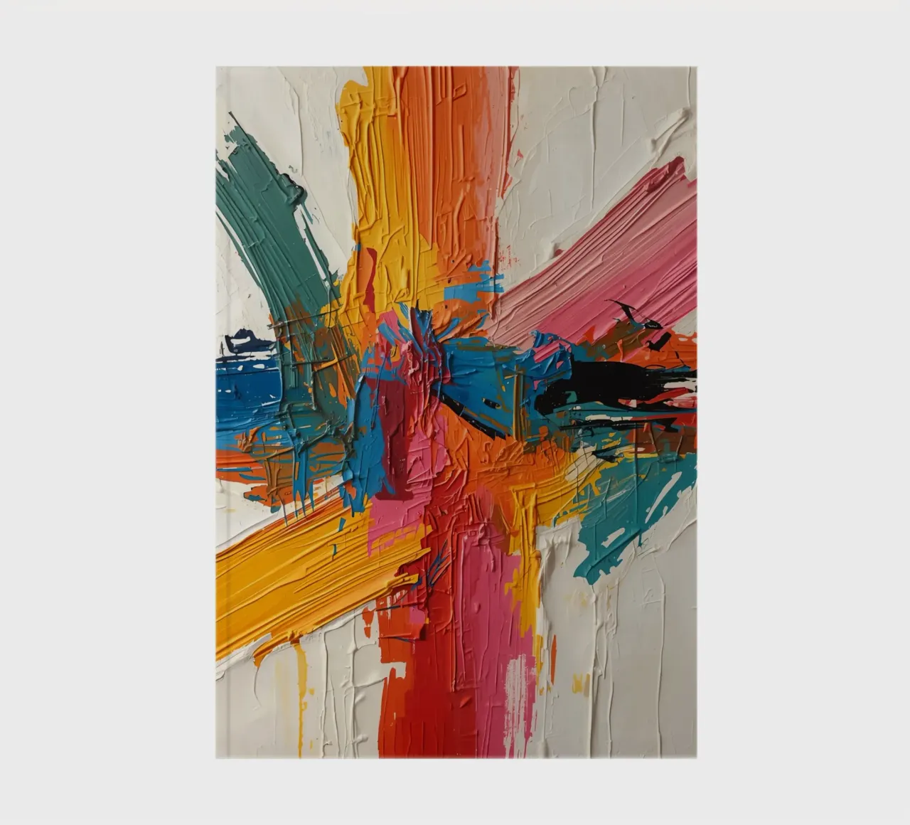 Abstract Painting of Intersecting Colored Brushstrokes notebook by DesignDoodle