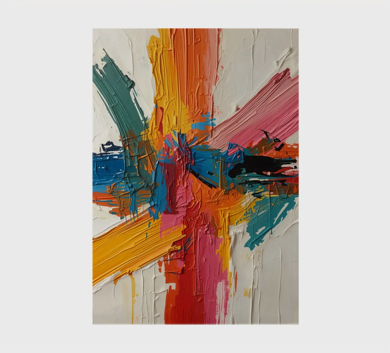 Abstract Painting of Intersecting Colored Brushstrokes notebook by DesignDoodle