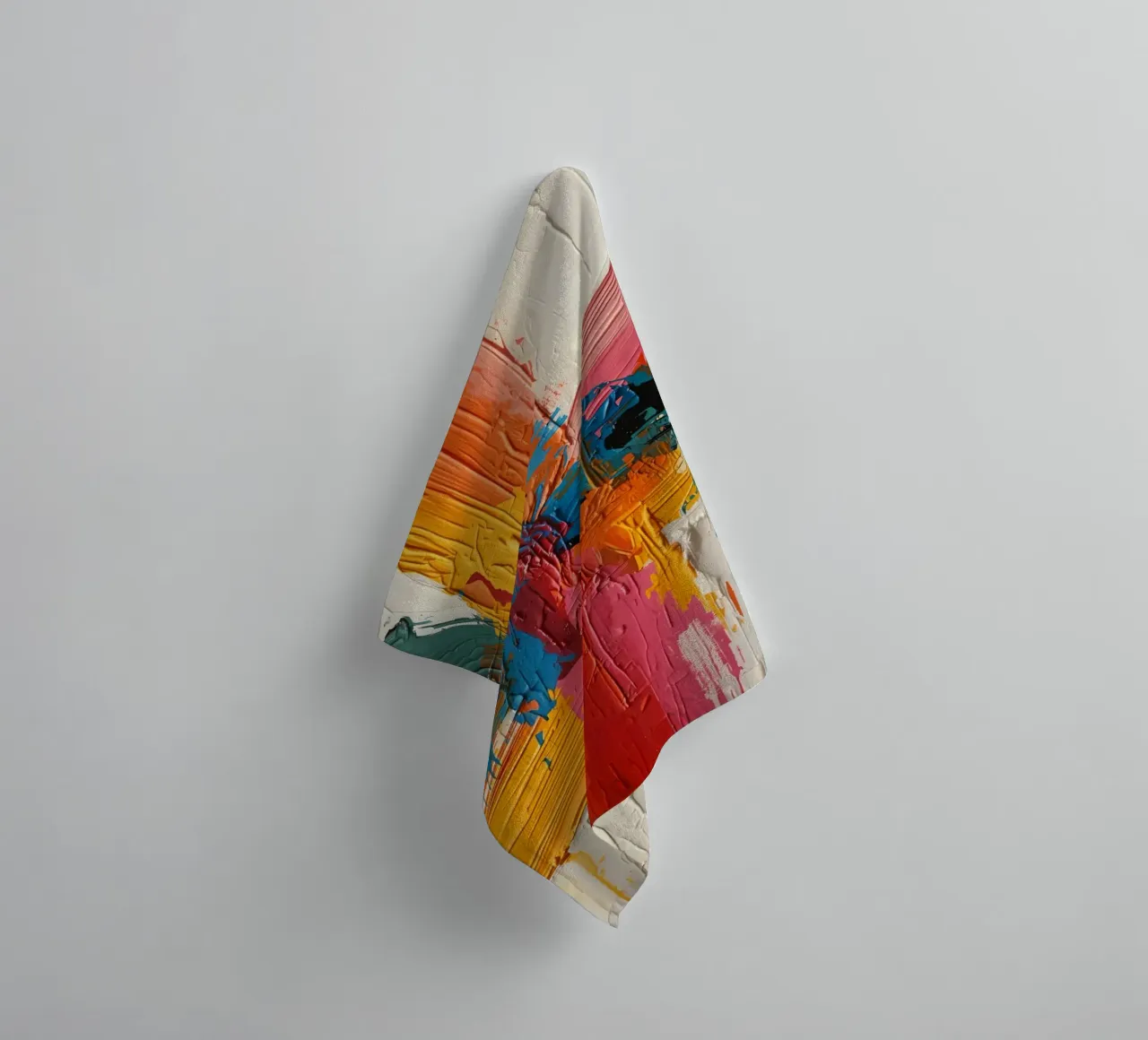 Abstract Painting of Intersecting Colored Brushstrokes towel by DesignDoodle