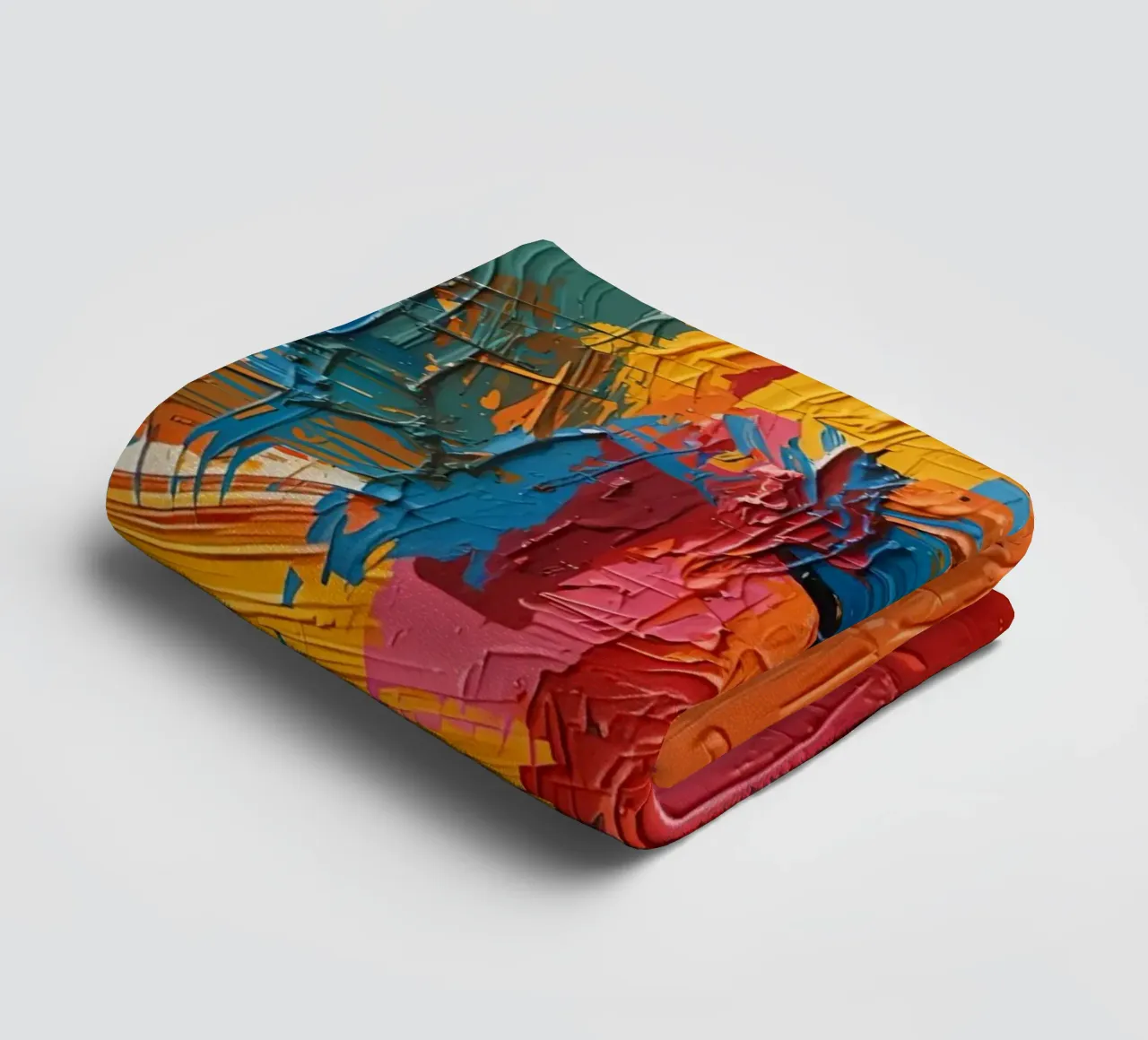 Abstract Painting of Intersecting Colored Brushstrokes towel by DesignDoodle