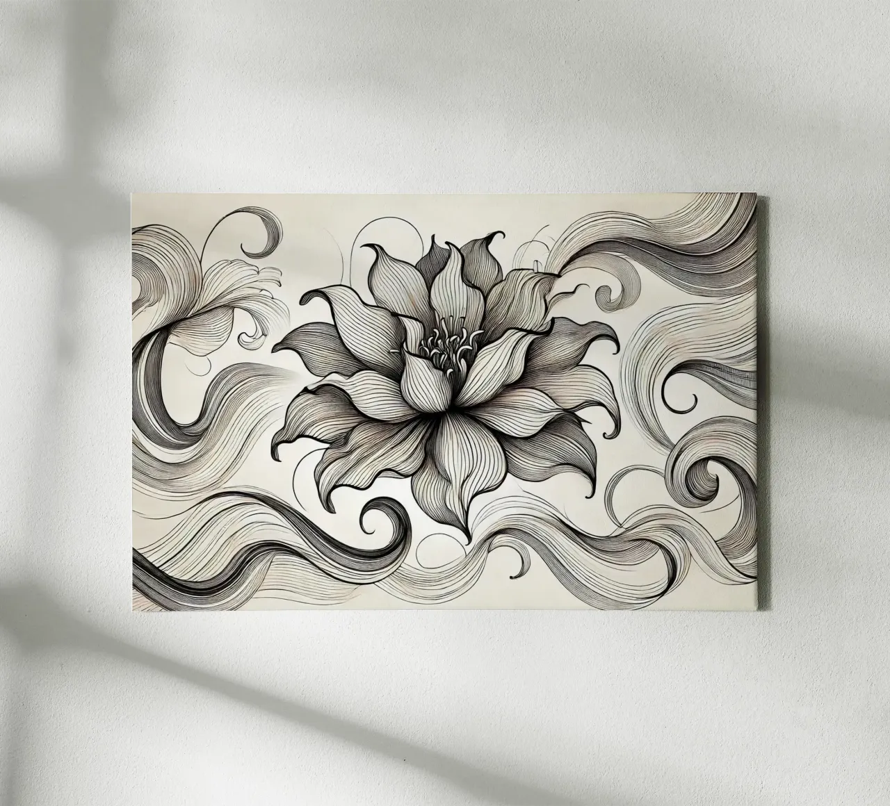 Reverie monocromatica in fiore tela con Cornice a cassetta da Chromatic Fusion Studio