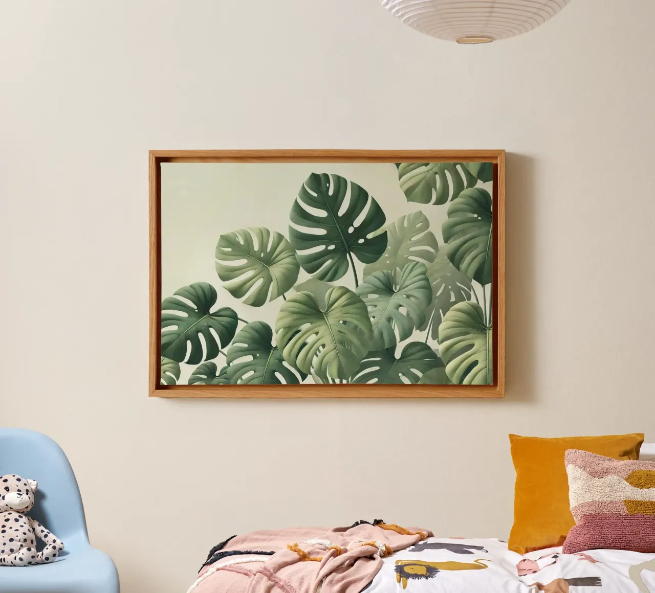 Monstera Lightscape tela con Cornice a cassetta da Chromatic Fusion Studio