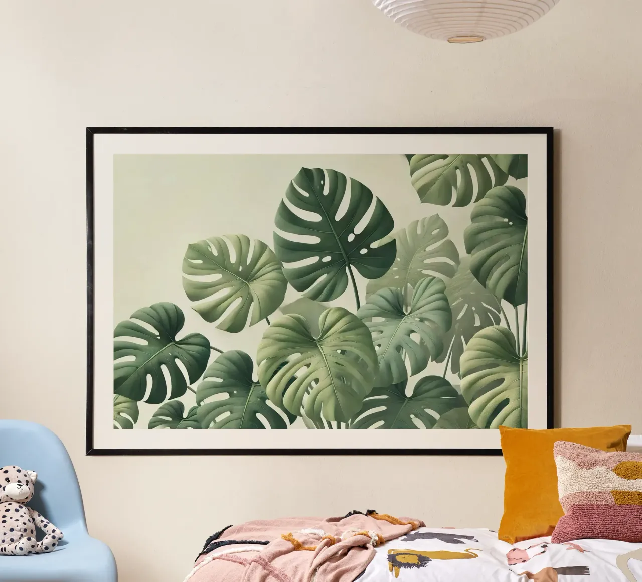 Monstera Lightscape poster con telaio in alluminio da Chromatic Fusion Studio