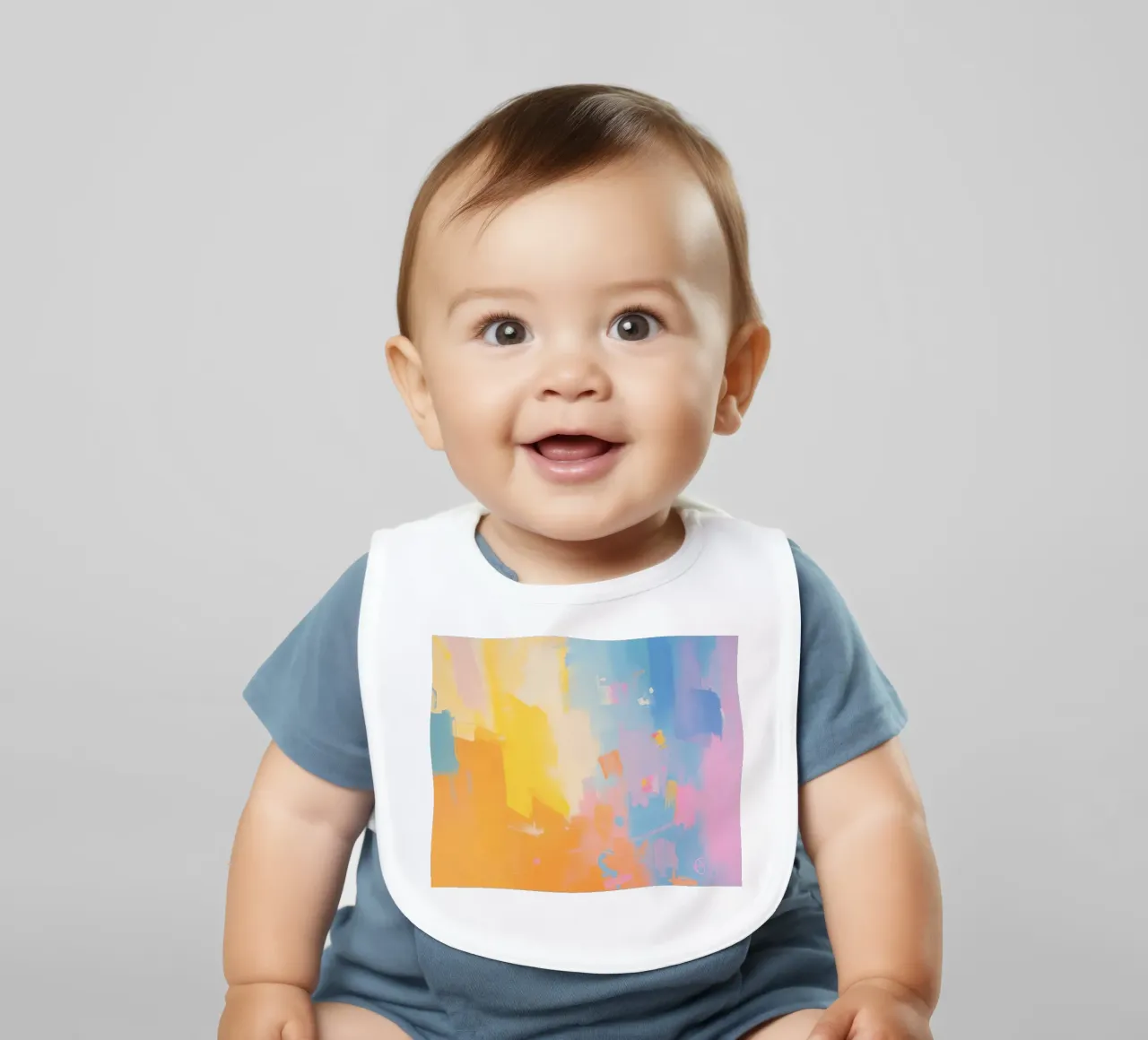 Pittura astratta con colori e pennellate a pastello bavaglino da DesignDoodle