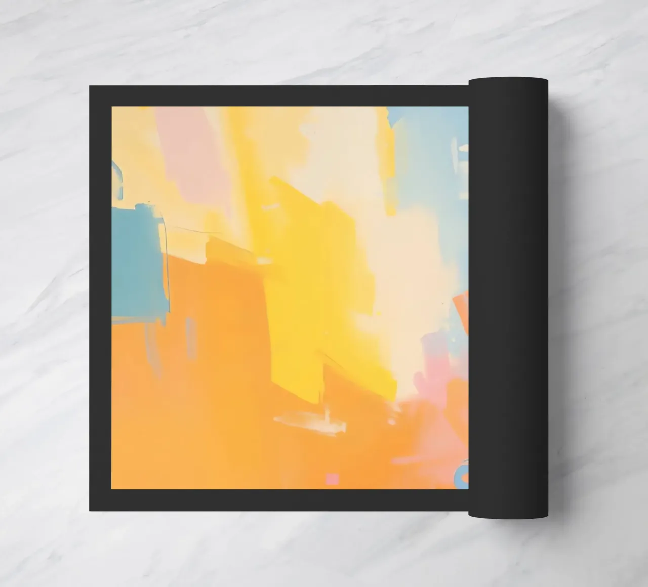 Pittura astratta con colori e pennellate a pastello zerbino da DesignDoodle