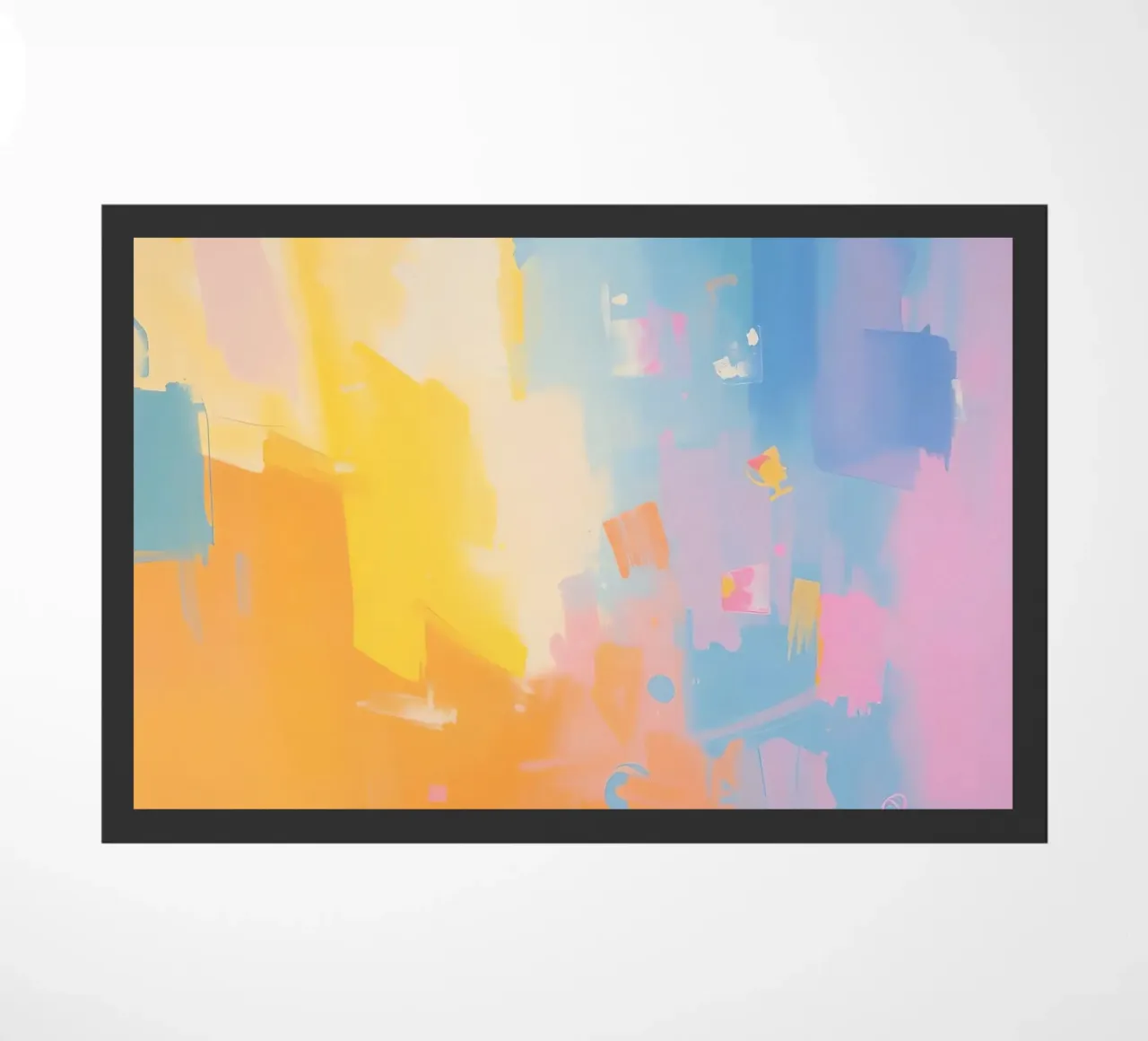 Pittura astratta con colori e pennellate a pastello zerbino da DesignDoodle