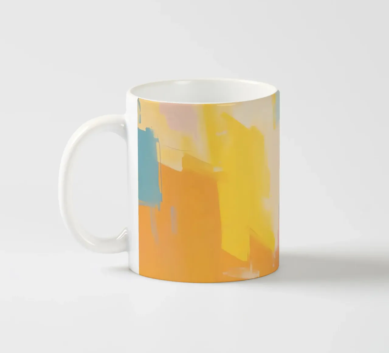 Pittura astratta con colori e pennellate a pastello tazza in ceramica da DesignDoodle