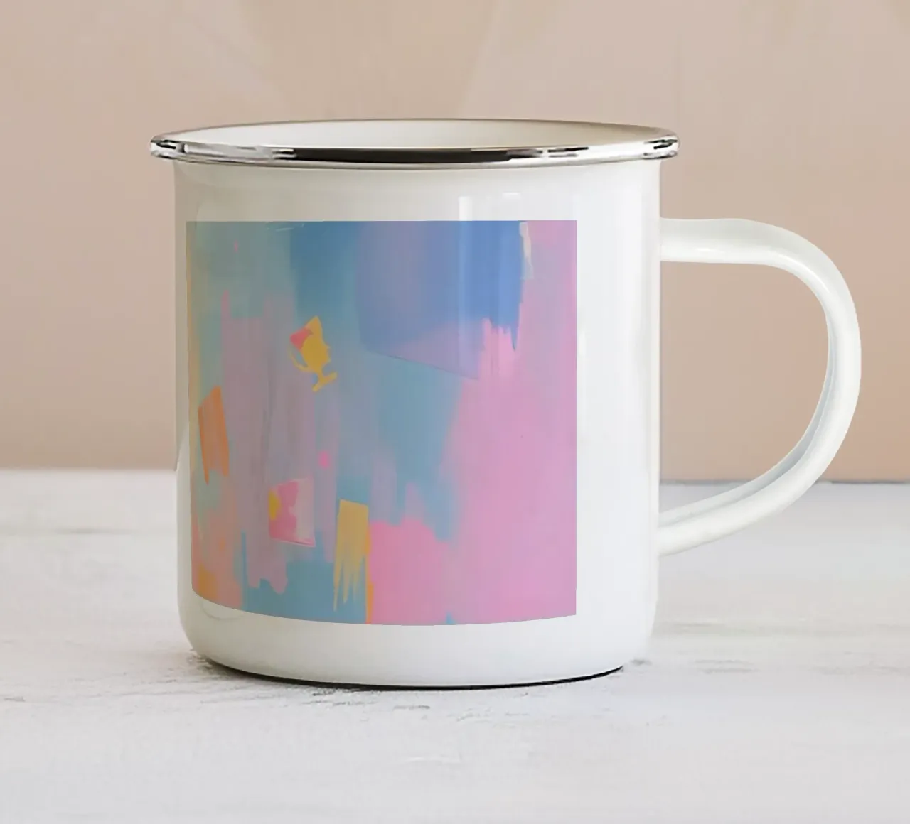 Pittura astratta con colori e pennellate a pastello tazza in smalto da DesignDoodle