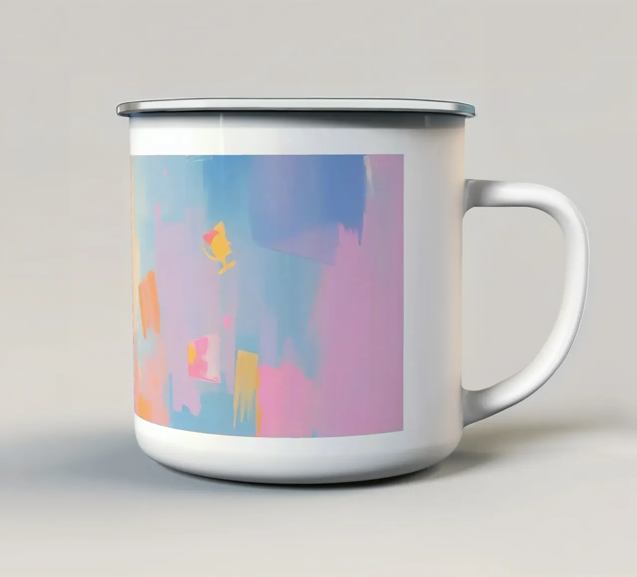 Pittura astratta con colori e pennellate a pastello tazza in smalto da DesignDoodle