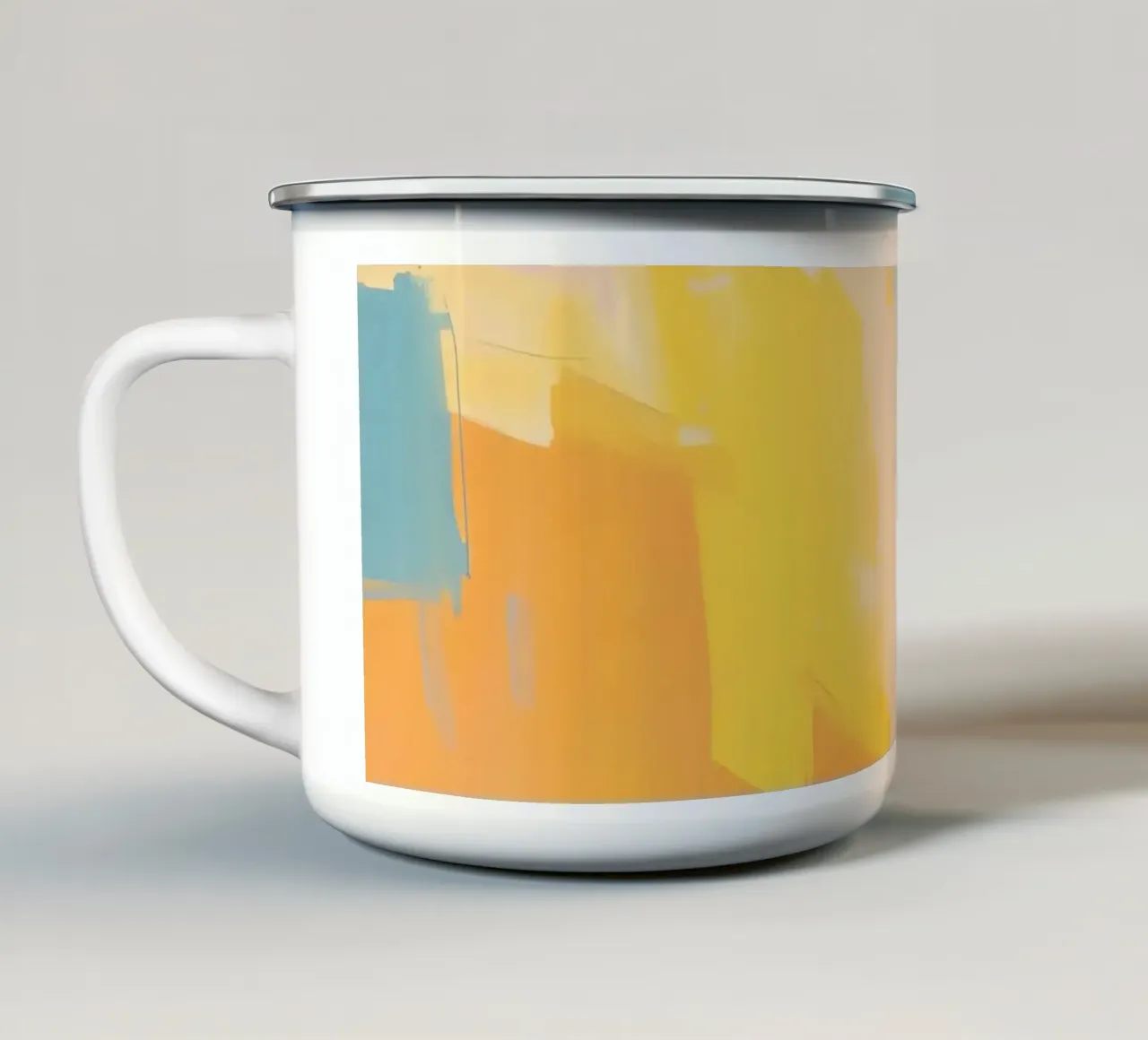 Pittura astratta con colori e pennellate a pastello tazza in smalto da DesignDoodle
