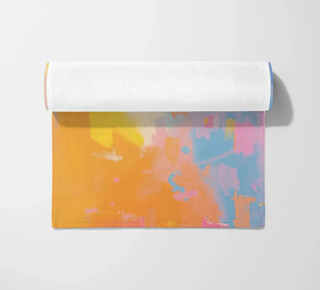Pittura astratta con colori e pennellate a pastello telo mare da DesignDoodle