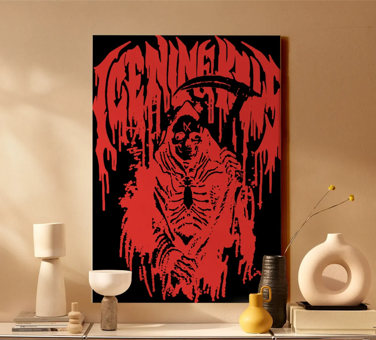 Il Tristo Mietitore di Icenine uccide Tshirt Premium tela con Cornice a cassetta da igoshartwrks