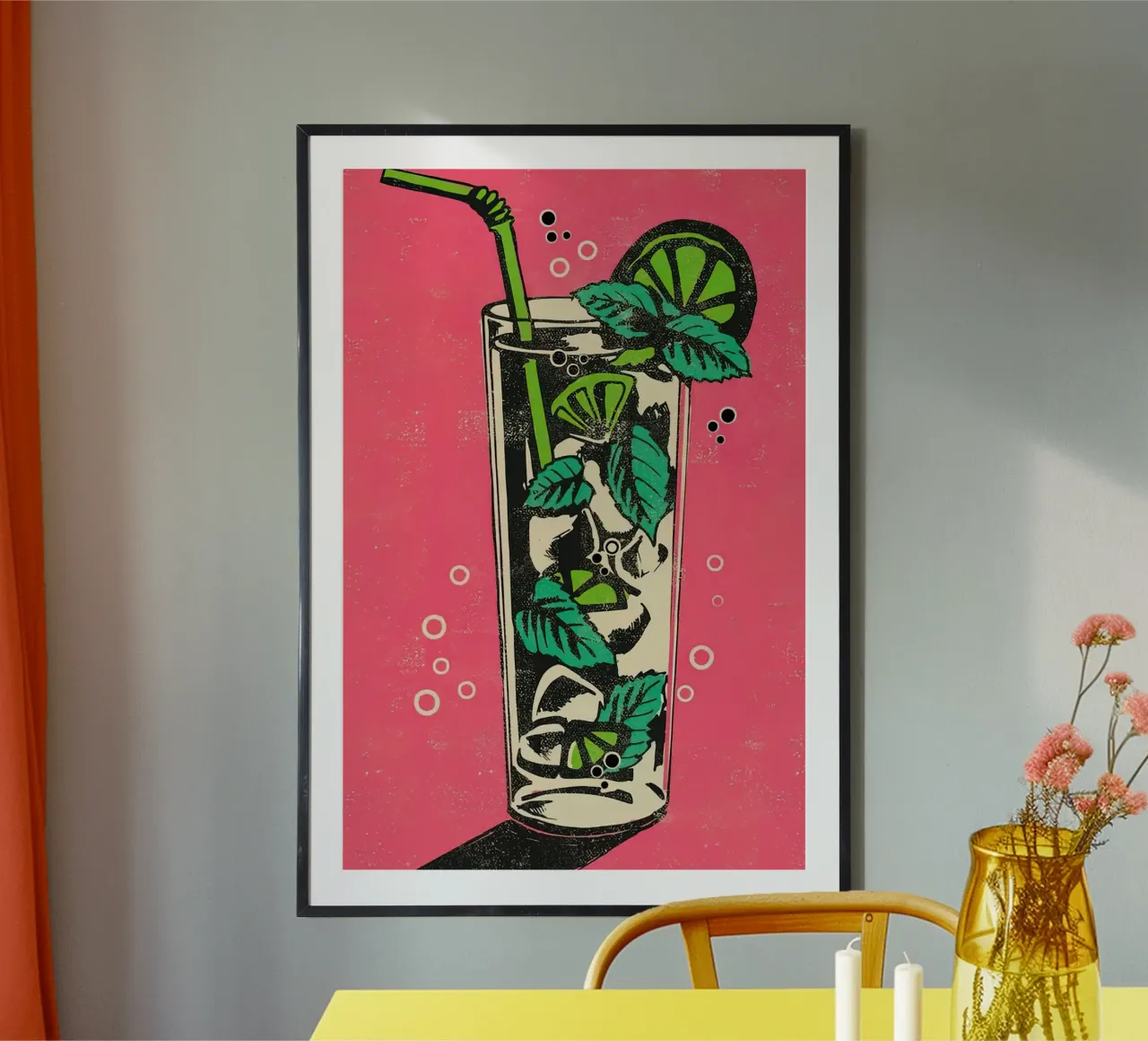 Mojito - Rocket68 poster con telaio in legno da Stacey Stubbs