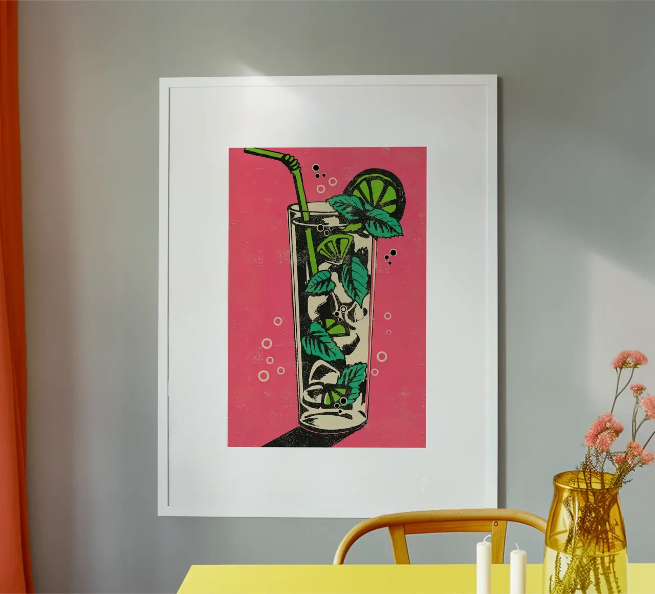 Mojito - Rocket68 poster con telaio in legno da Stacey Stubbs