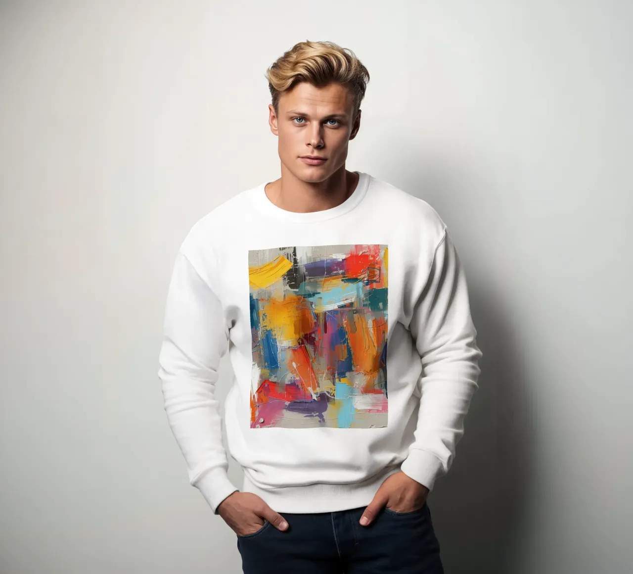 Pittura astratta con pennellate strutturate felpa da DesignDoodle