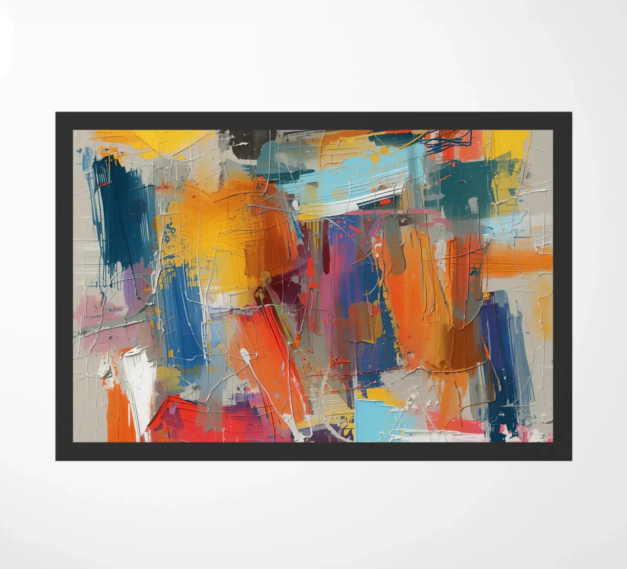 Pittura astratta con pennellate strutturate zerbino da DesignDoodle