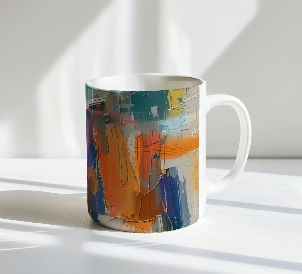 Pittura astratta con pennellate strutturate tazza in ceramica da DesignDoodle