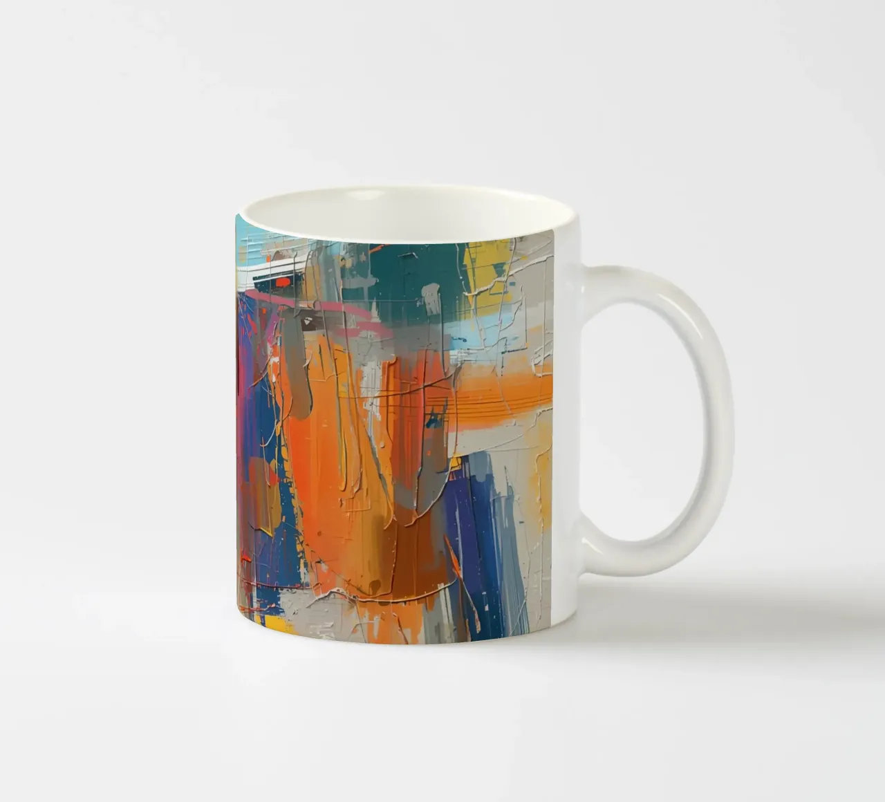 Pittura astratta con pennellate strutturate tazza in ceramica da DesignDoodle