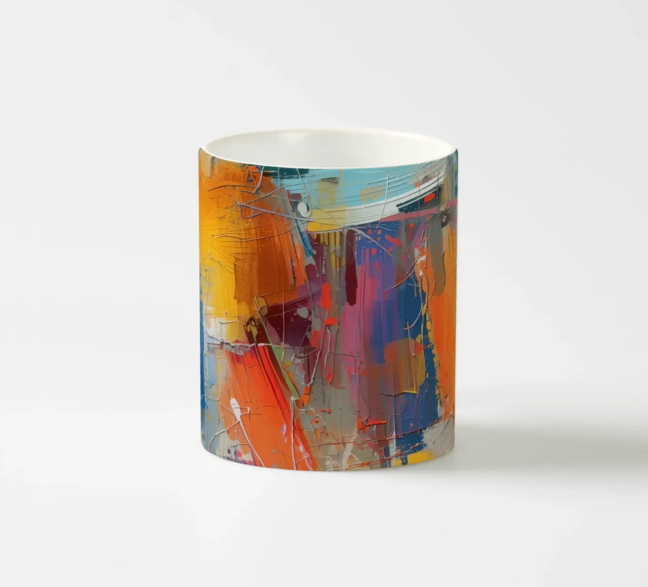 Pittura astratta con pennellate strutturate tazza in ceramica da DesignDoodle