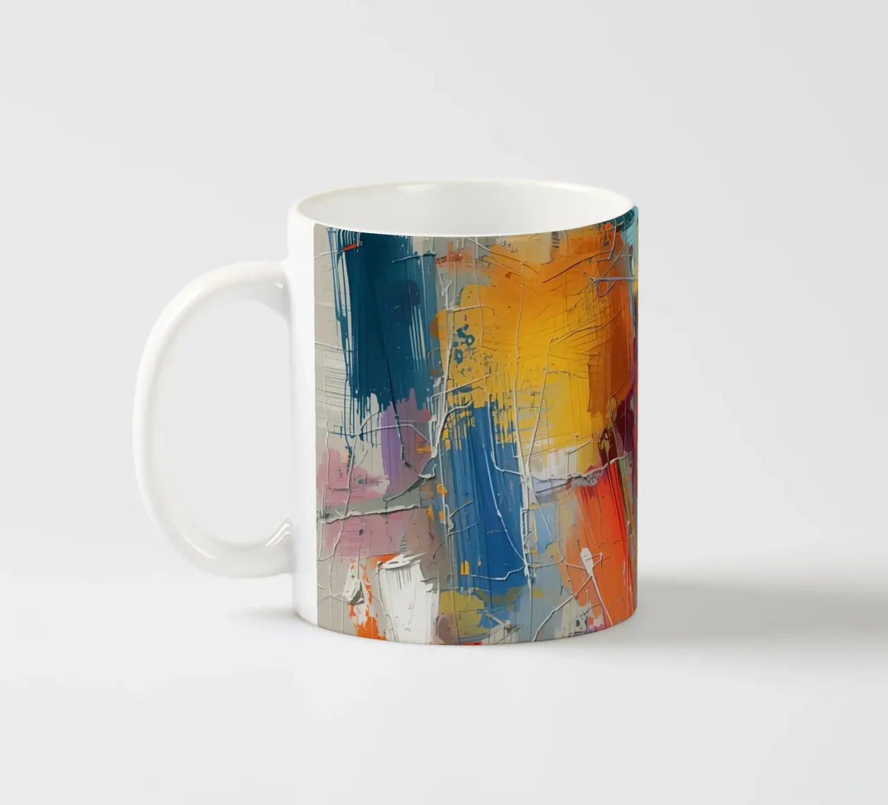 Pittura astratta con pennellate strutturate tazza in ceramica da DesignDoodle