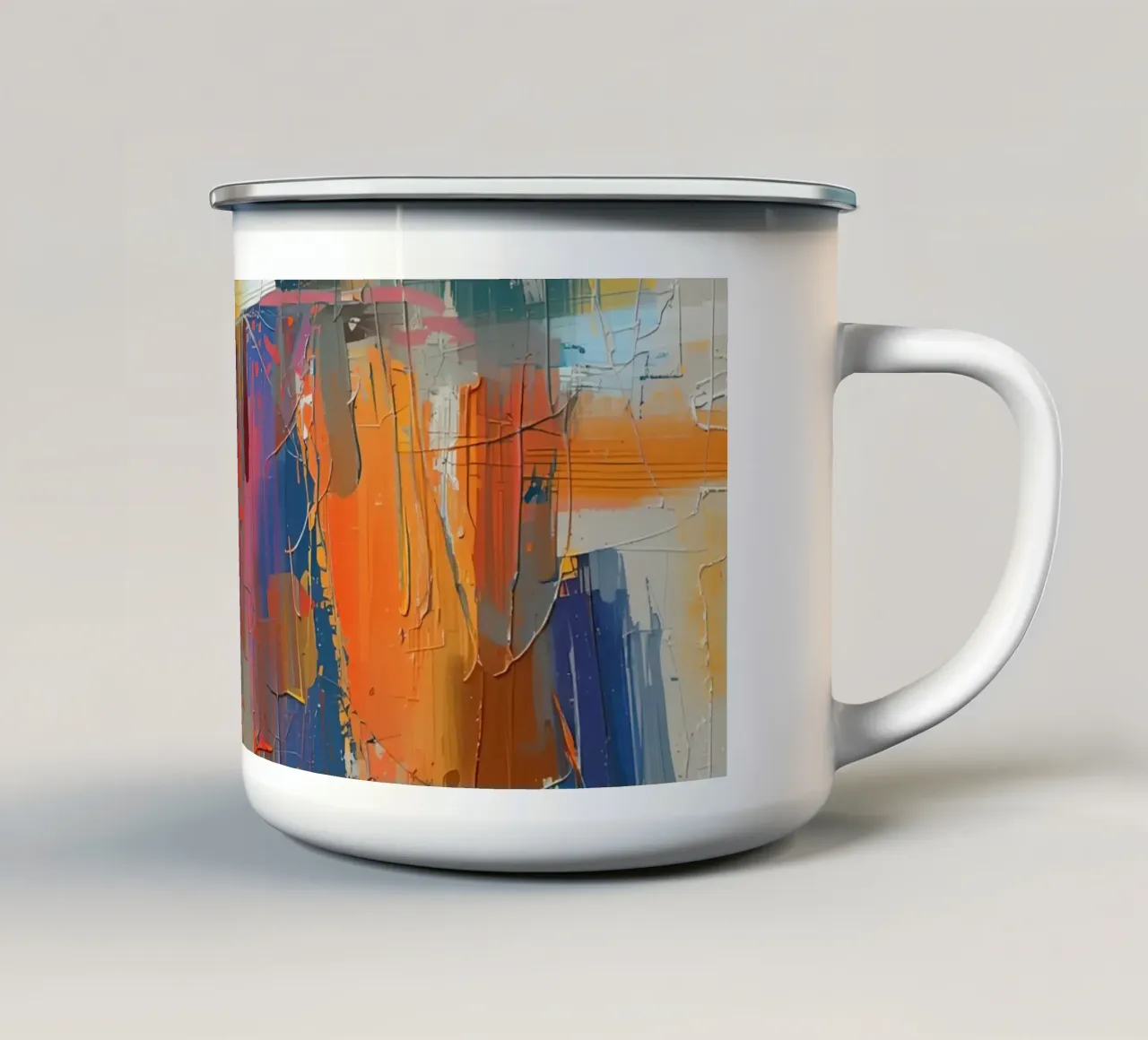 Pittura astratta con pennellate strutturate tazza in smalto da DesignDoodle