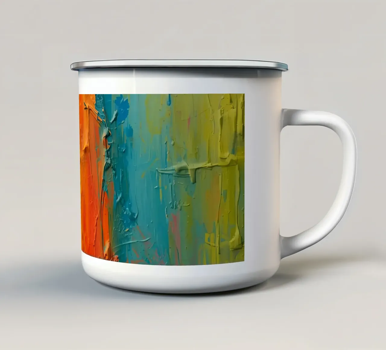 Pittura astratta con vernice colorata e strutturata tazza in smalto da DesignDoodle