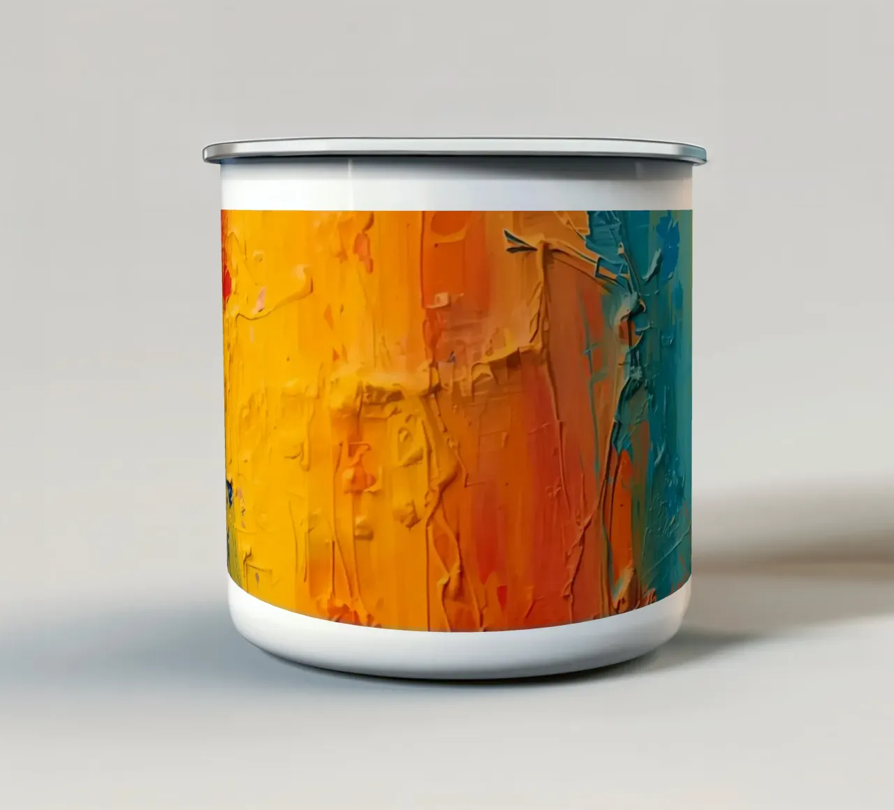 Pittura astratta con vernice colorata e strutturata tazza in smalto da DesignDoodle