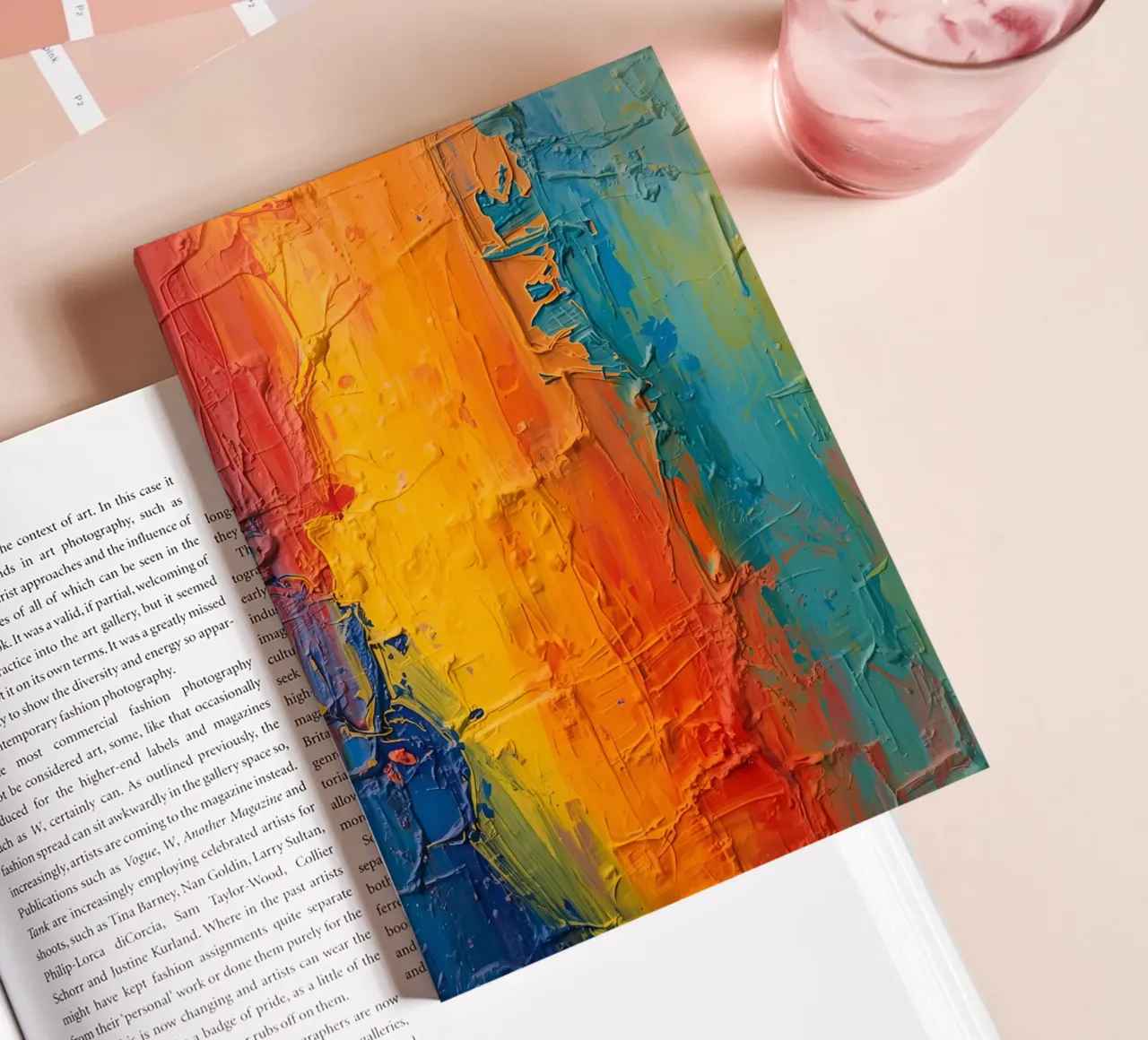 Abstract Painting with Textured Colorful Paint notebook by DesignDoodle