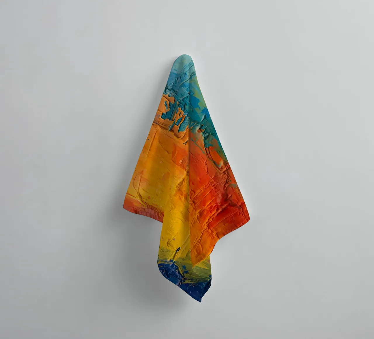 Abstract Painting with Textured Colorful Paint towel by DesignDoodle