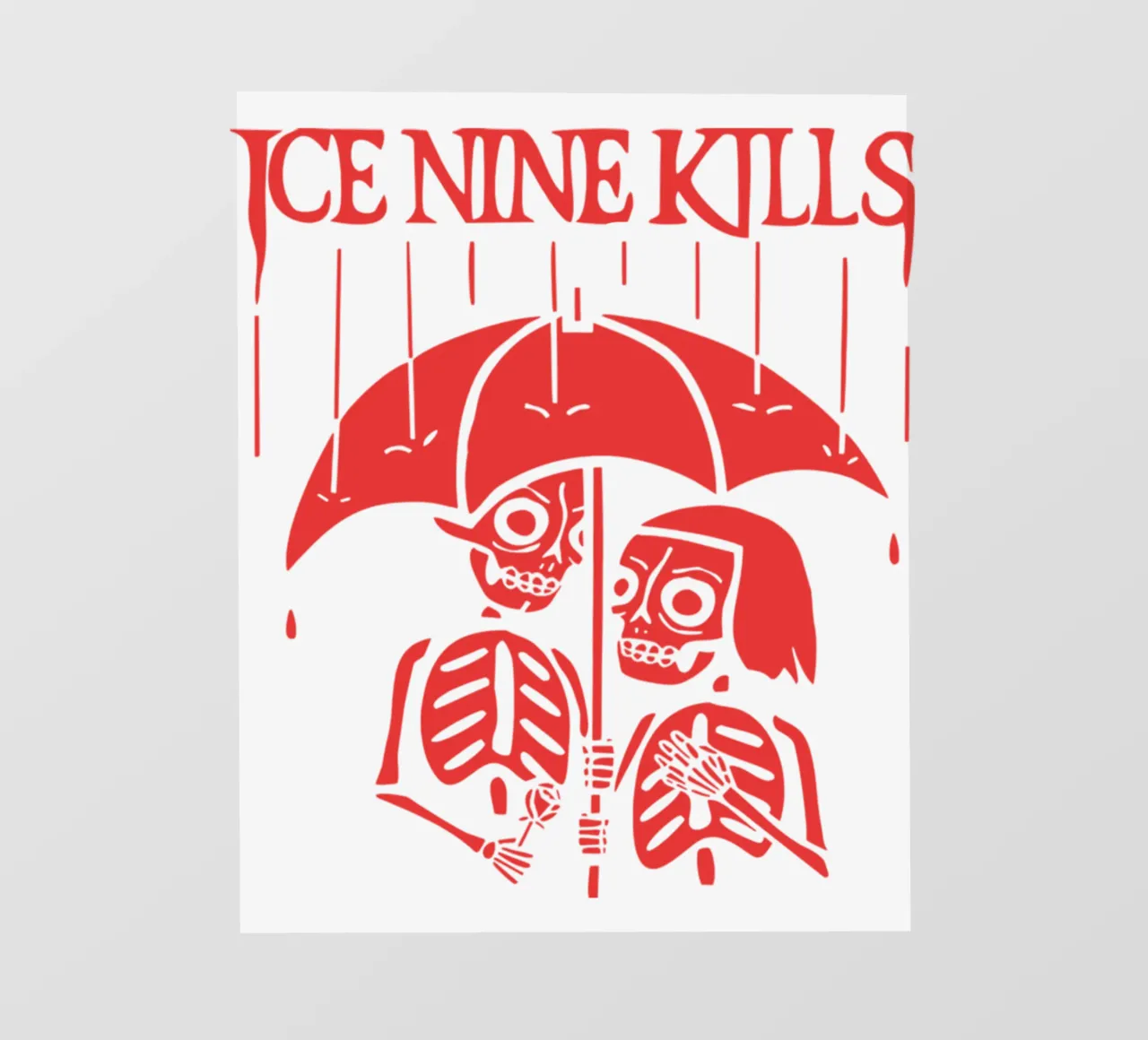 Maglietta Skeleton Under Rain Ice Nine Kills pellicola backlit da igoshartwrks