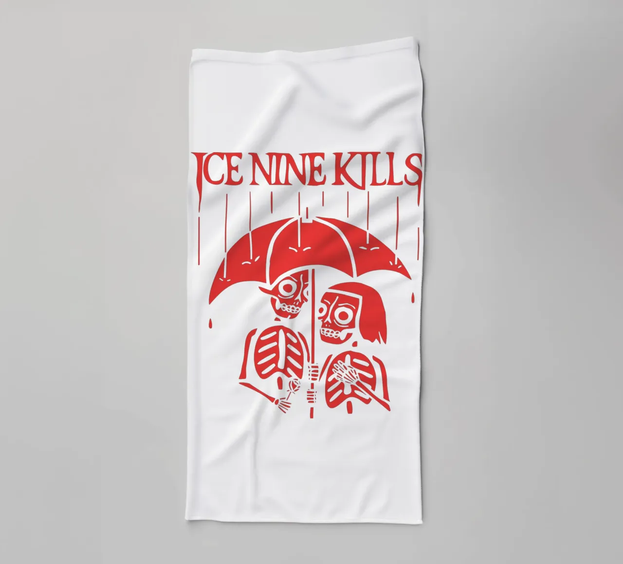 Maglietta Skeleton Under Rain Ice Nine Kills asciugamano da bagno da igoshartwrks