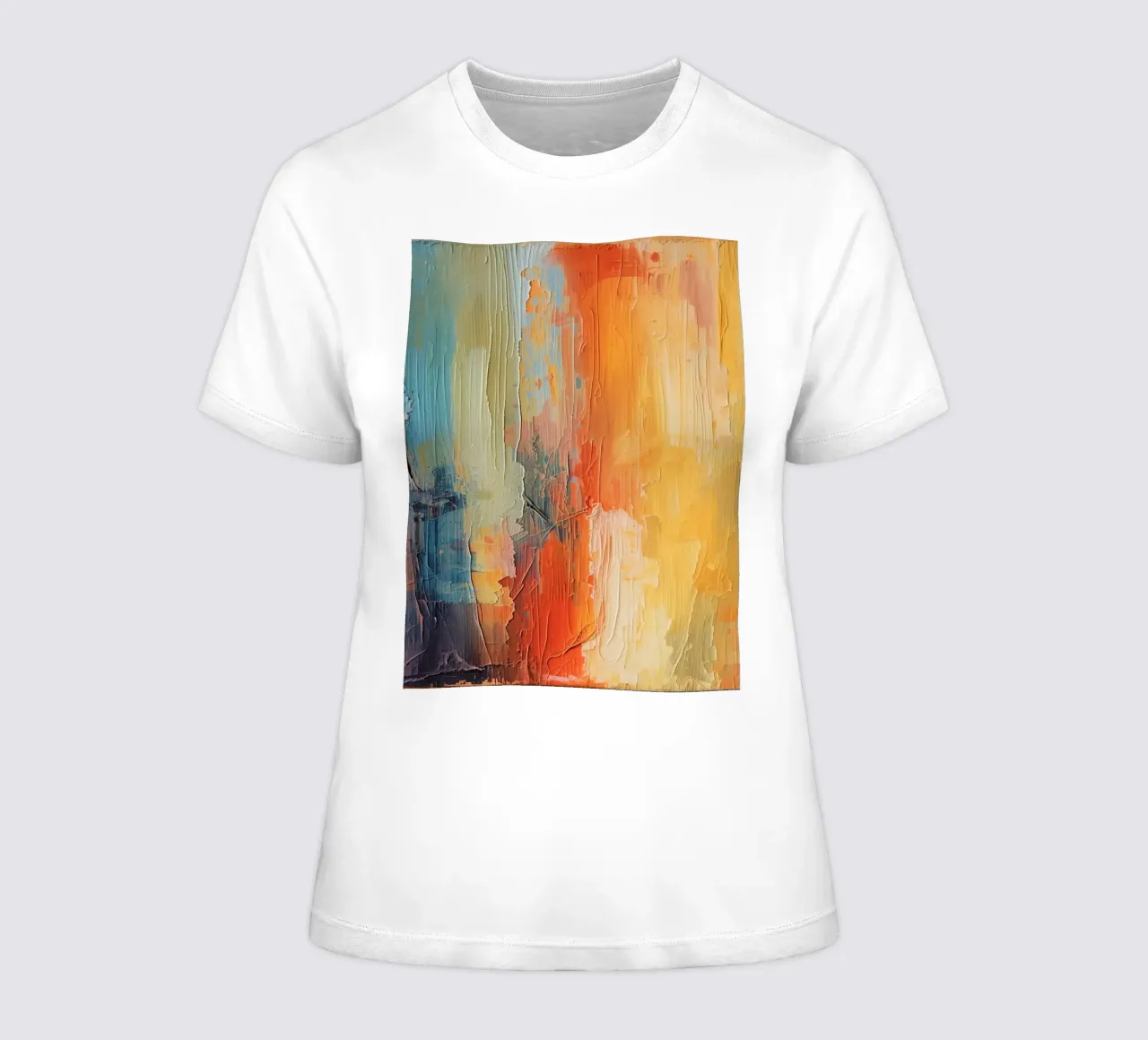 Pittura astratta con pennellate verticali a texture t-shirt da donna da DesignDoodle