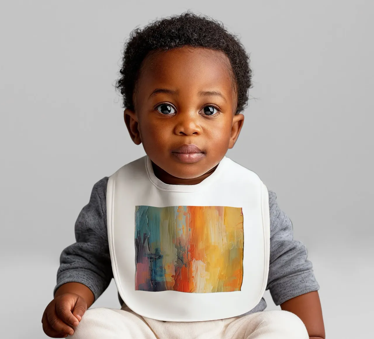 Pittura astratta con pennellate verticali a texture bavaglino da DesignDoodle