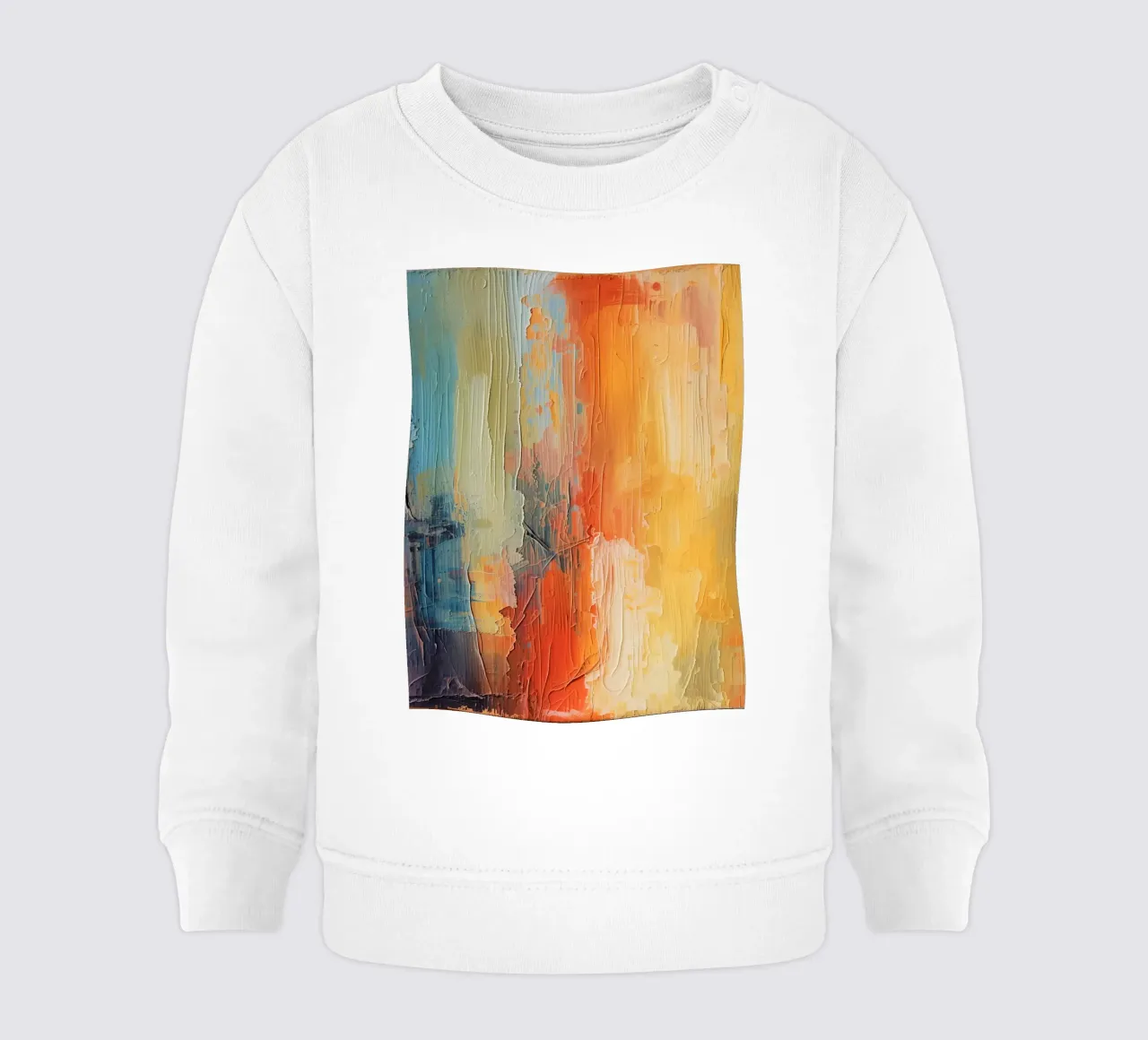 Pittura astratta con pennellate verticali a texture felpa neonato da DesignDoodle
