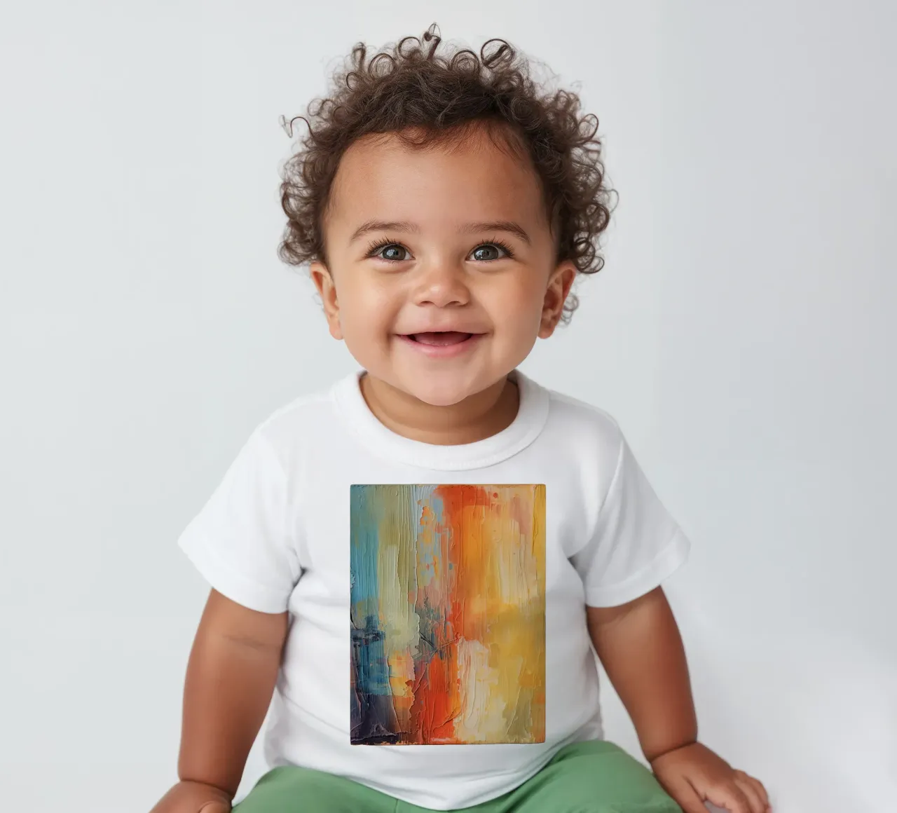 Pittura astratta con pennellate verticali a texture maglietta neonato da DesignDoodle