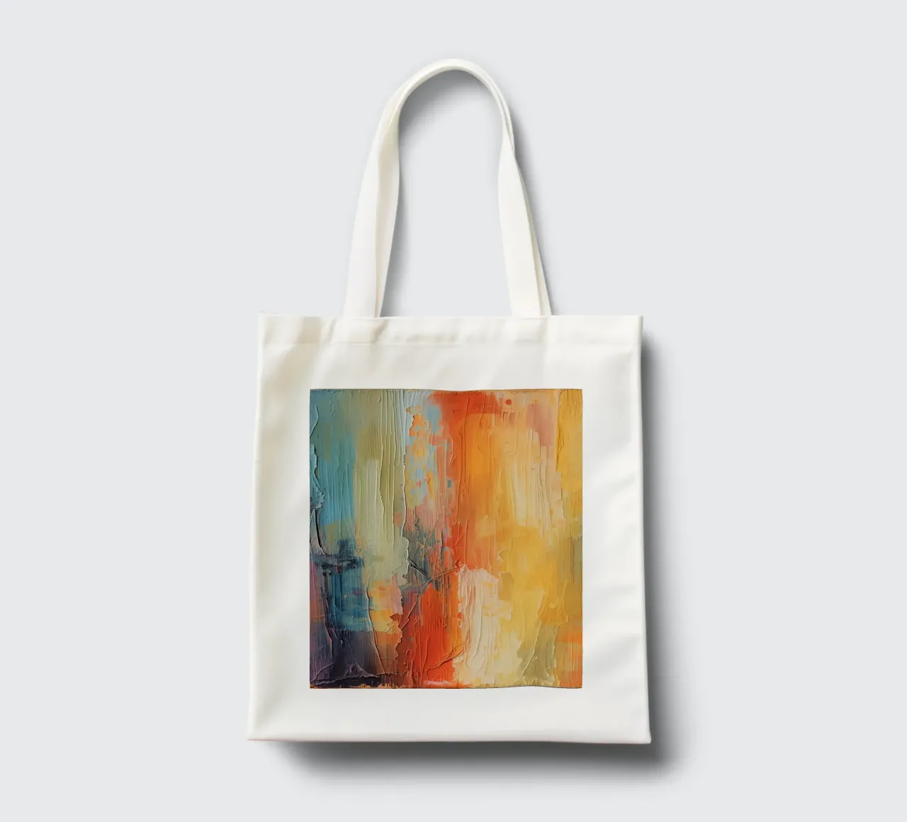 Pittura astratta con pennellate verticali a texture borsa in juta da DesignDoodle