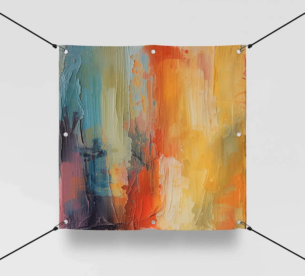 Pittura astratta con pennellate verticali a texture telo in pvc da DesignDoodle