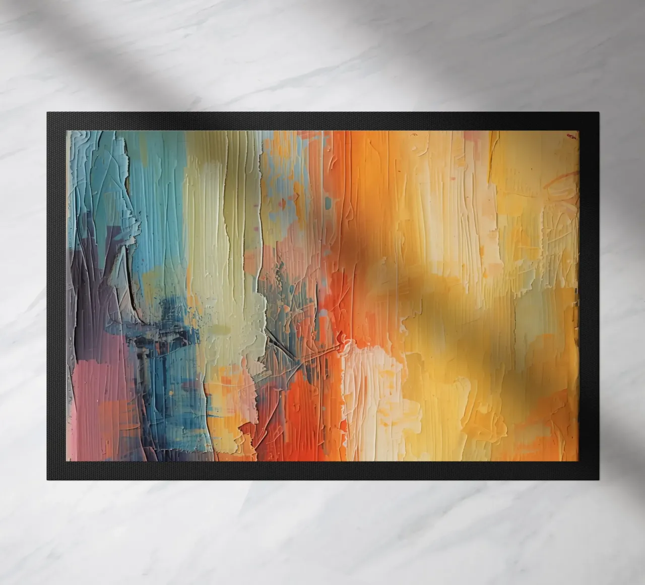 Pittura astratta con pennellate verticali a texture zerbino da DesignDoodle