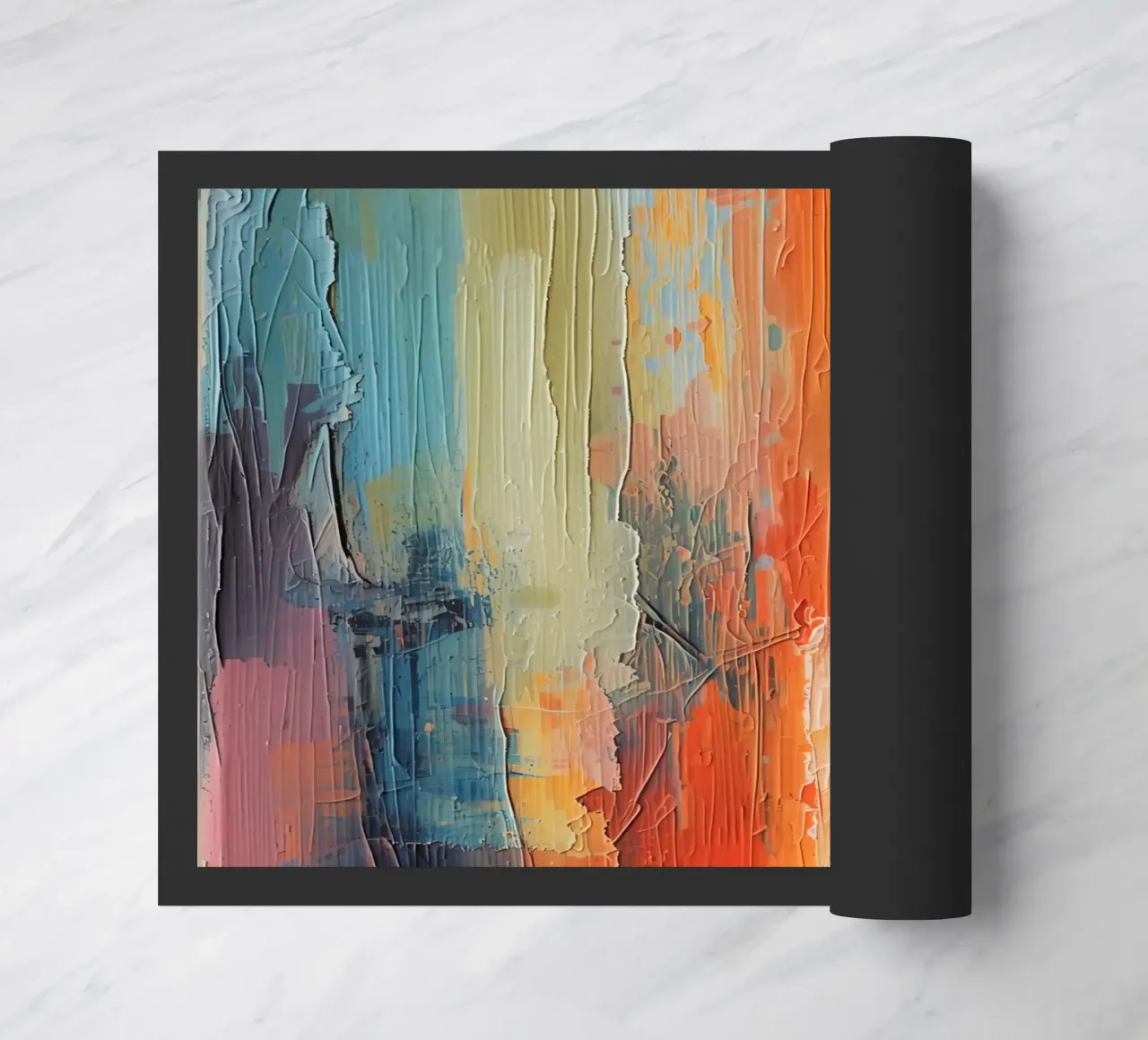 Pittura astratta con pennellate verticali a texture zerbino da DesignDoodle