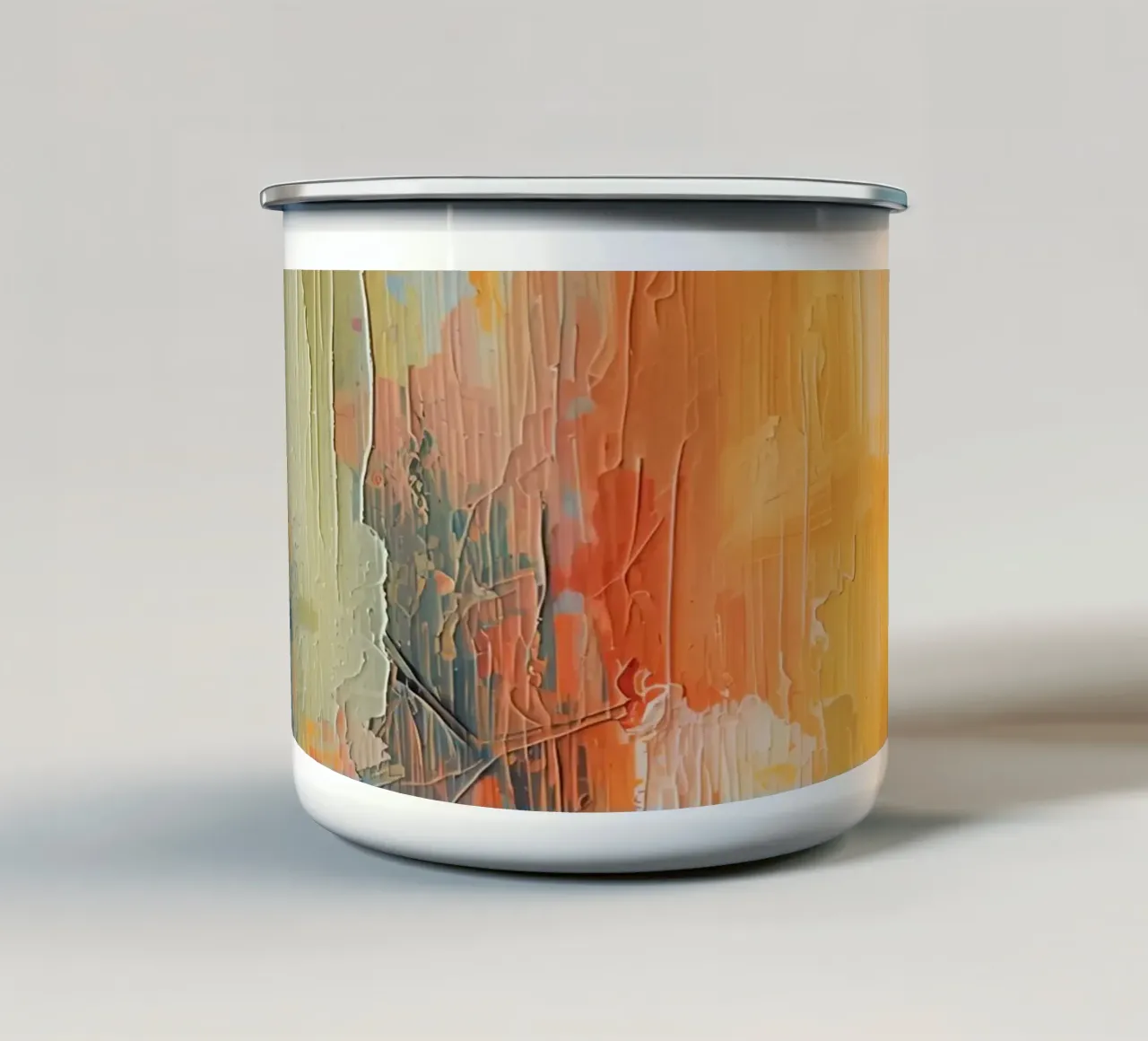 Pittura astratta con pennellate verticali a texture tazza in smalto da DesignDoodle