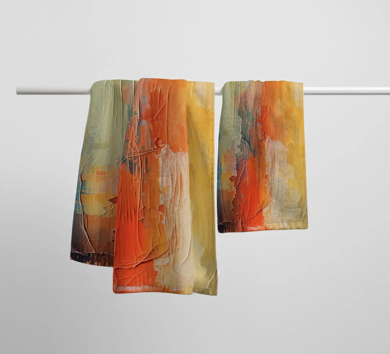 Pittura astratta con pennellate verticali a texture asciugamano da bagno da DesignDoodle