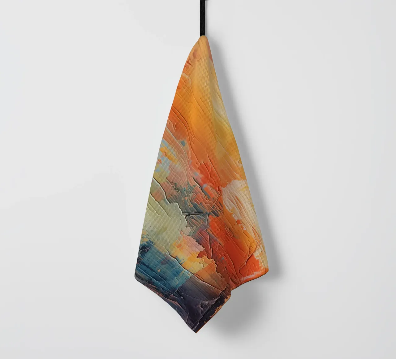 Pittura astratta con pennellate verticali a texture canovaccio da cucina da DesignDoodle
