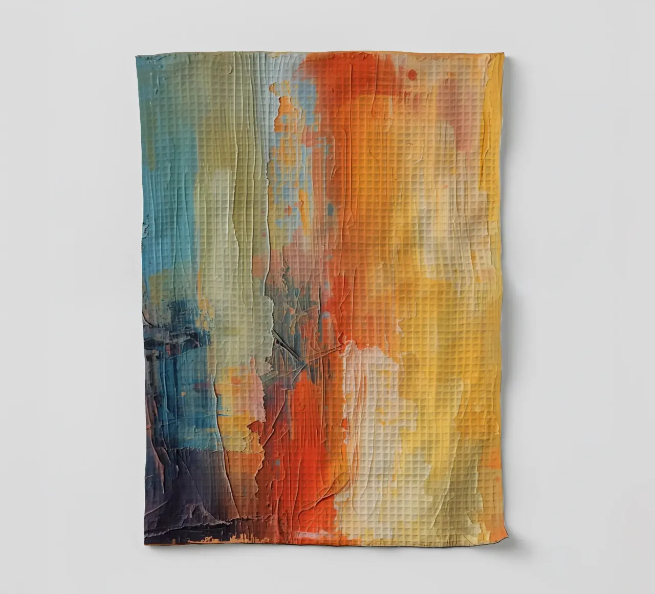 Pittura astratta con pennellate verticali a texture canovaccio da cucina da DesignDoodle