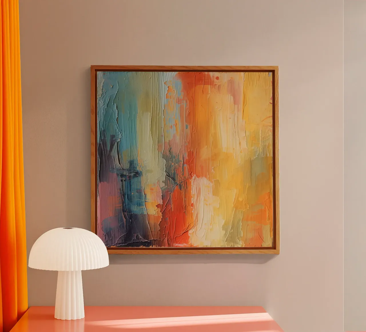Pittura astratta con pennellate verticali a texture plexiglass da DesignDoodle